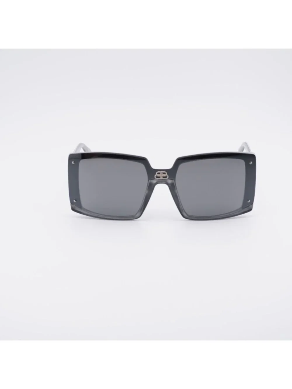 Balenciaga BB0081S 002 Sunglasses Silver Square Frame, Silver Lenses